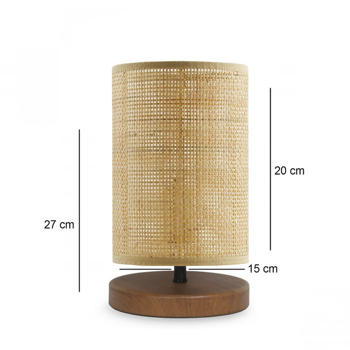 Opviq Lámpara de mesa de madera y bambú Beige Opviq Lámpara de mesa de madera y bambú Beige